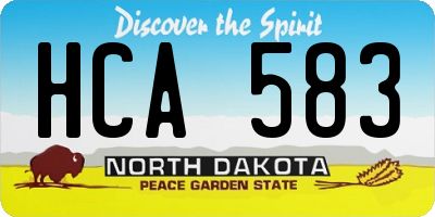 ND license plate HCA583