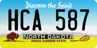 ND license plate HCA587