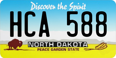 ND license plate HCA588