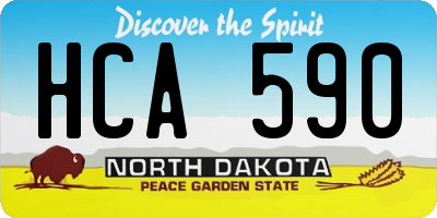 ND license plate HCA590