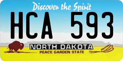 ND license plate HCA593