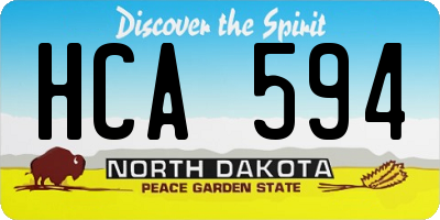 ND license plate HCA594