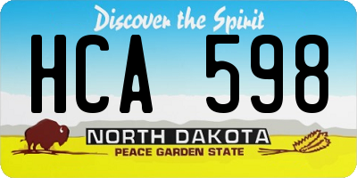 ND license plate HCA598