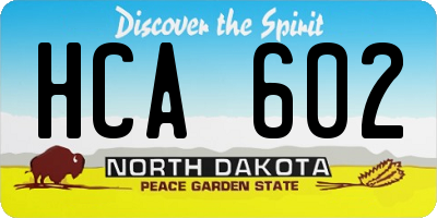 ND license plate HCA602