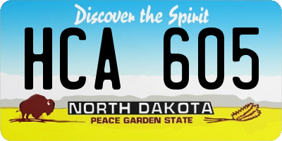 ND license plate HCA605