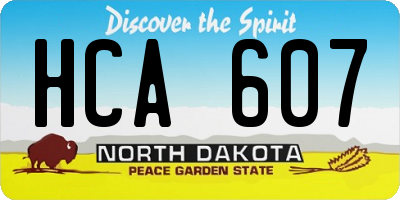 ND license plate HCA607