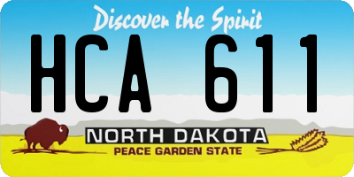 ND license plate HCA611