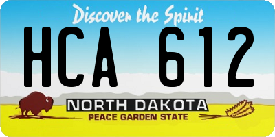 ND license plate HCA612