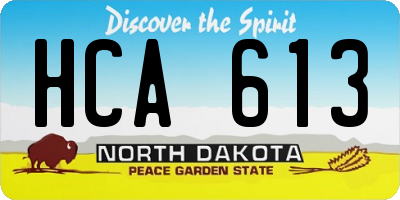 ND license plate HCA613