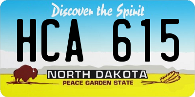 ND license plate HCA615