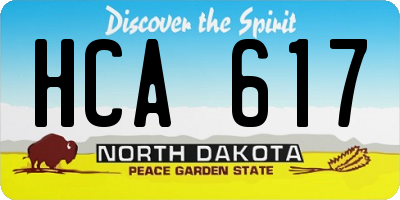 ND license plate HCA617