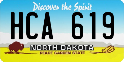 ND license plate HCA619