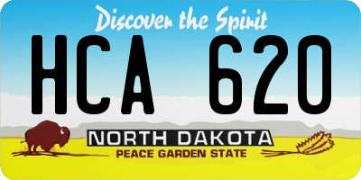 ND license plate HCA620