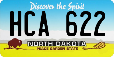 ND license plate HCA622