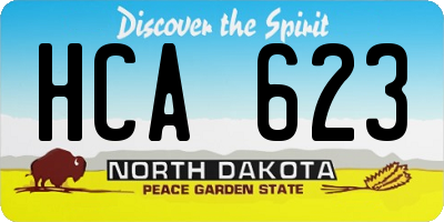 ND license plate HCA623