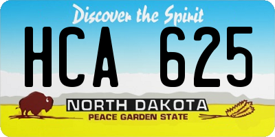 ND license plate HCA625