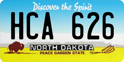 ND license plate HCA626