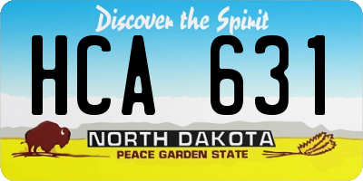 ND license plate HCA631
