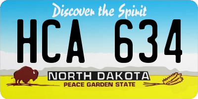 ND license plate HCA634