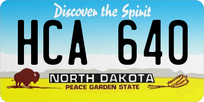 ND license plate HCA640