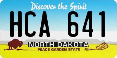ND license plate HCA641