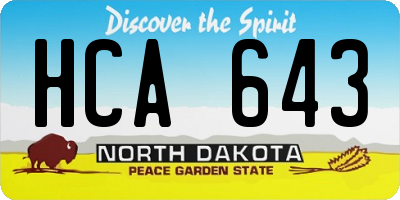 ND license plate HCA643