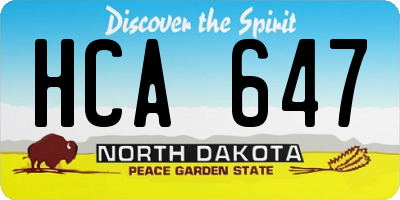 ND license plate HCA647