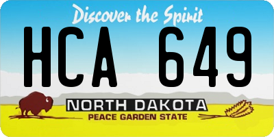 ND license plate HCA649