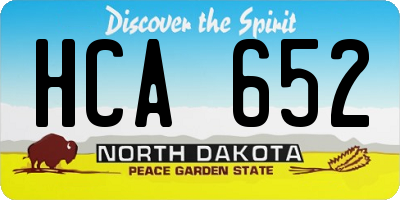ND license plate HCA652