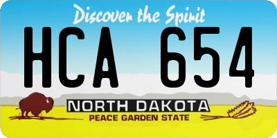 ND license plate HCA654