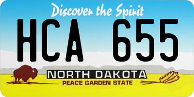 ND license plate HCA655