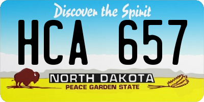 ND license plate HCA657