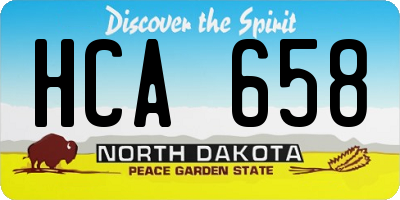 ND license plate HCA658