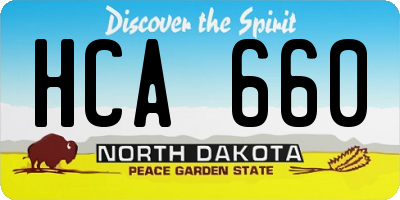 ND license plate HCA660