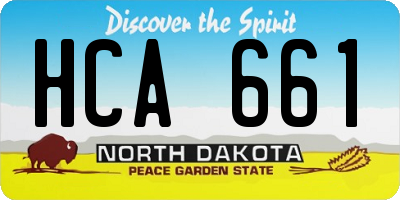 ND license plate HCA661