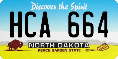 ND license plate HCA664
