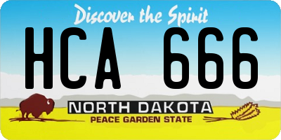 ND license plate HCA666