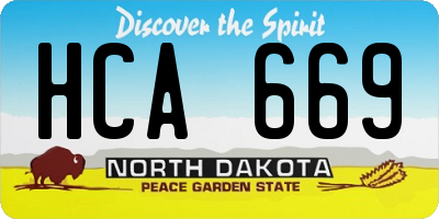 ND license plate HCA669