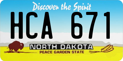 ND license plate HCA671