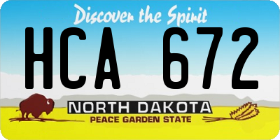 ND license plate HCA672