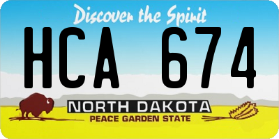 ND license plate HCA674