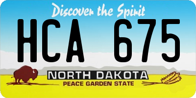 ND license plate HCA675