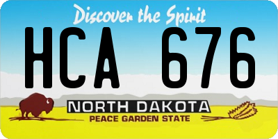 ND license plate HCA676