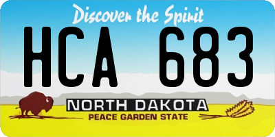 ND license plate HCA683