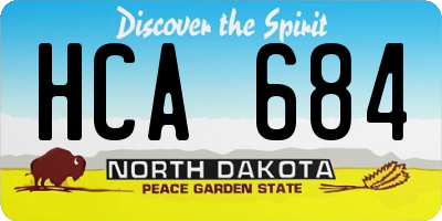 ND license plate HCA684