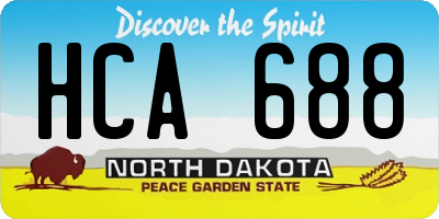 ND license plate HCA688