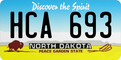 ND license plate HCA693