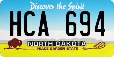 ND license plate HCA694