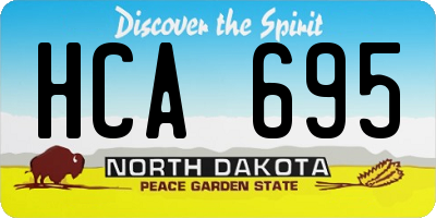 ND license plate HCA695