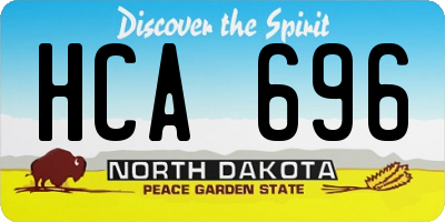 ND license plate HCA696